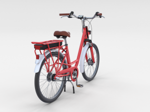 electric city bicycle red Model 3D
