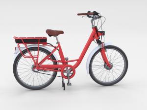 electric city bicycle red Model 3D