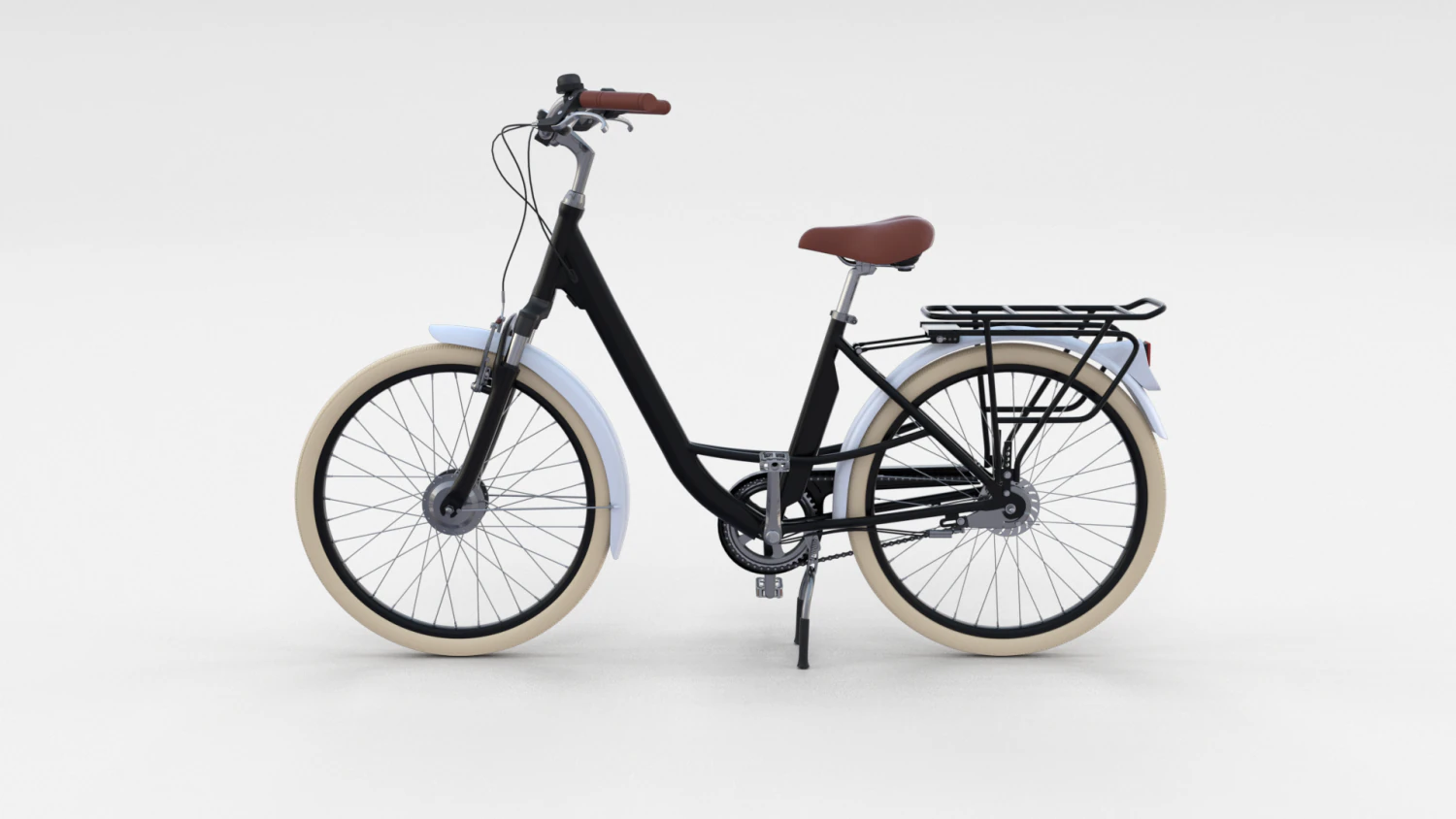 city bicycle black 3D Model .c4d .max .obj .3ds .fbx .stl .blend