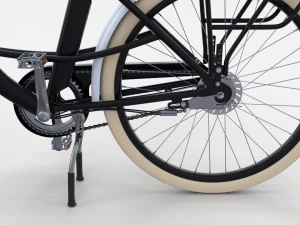city bicycle black 3D Model