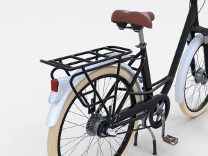 city bicycle black 3D Model