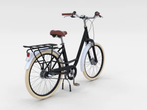 city bicycle black 3D Model
