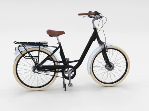 city bicycle black 3D Model