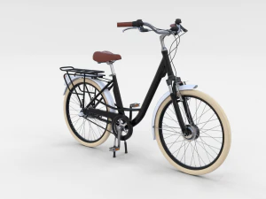 city bicycle black 3D Model