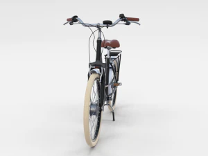 city bicycle black 3D Model