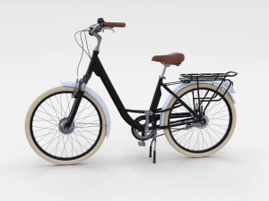 city bicycle black 3D Model