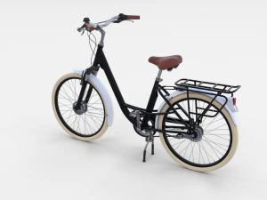 city bicycle black 3D Model