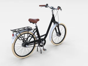 city bicycle black 3D Model