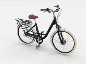 city bicycle black 3D Model