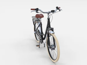 city bicycle black 3D Model