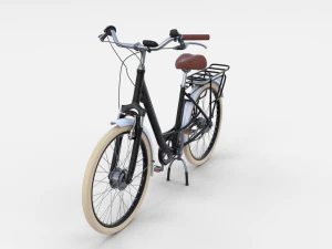 city bicycle black 3D Model