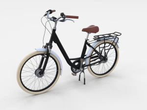 city bicycle black 3D Model
