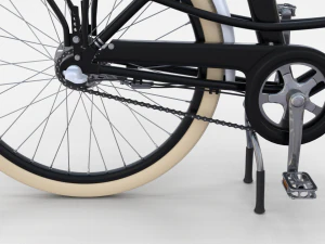 city bicycle black 3D Model