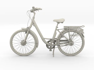 city bicycle black 3D Model