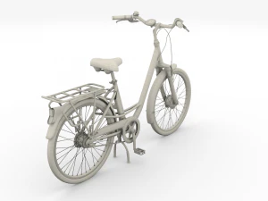 city bicycle black 3D Model