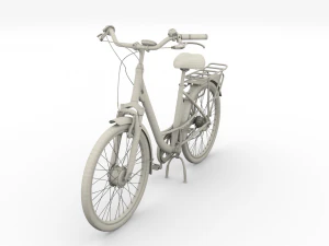 city bicycle black 3D Model