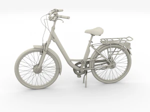 city bicycle black 3D Model