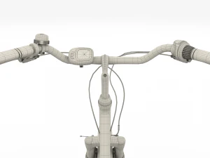 city bicycle black 3D Model