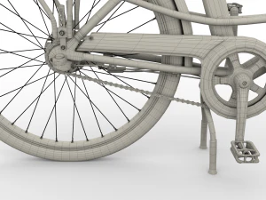 city bicycle black 3D Model