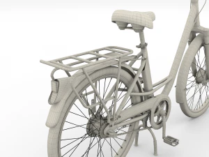 city bicycle black 3D Model