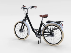 city bicycle black 3D Model