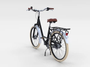 city bicycle black 3D Model
