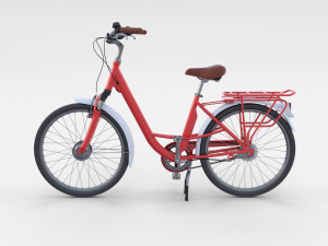 city bicycle red Modèle 3D