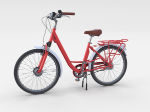 city bicycle red 3D Model