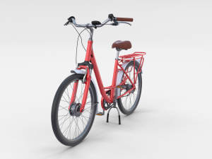 city bicycle red 3D Model
