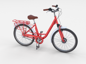 city bicycle red 3D Model