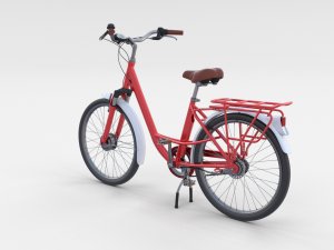 city bicycle red 3D Model