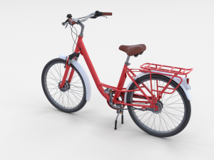 city bicycle red 3D Model