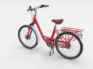 city bicycle red 3D Model