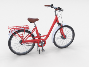 city bicycle red 3D Model