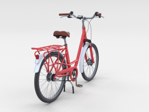 city bicycle red 3D Model