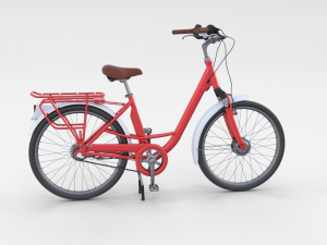 city bicycle red 3D Model