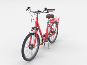 city bicycle red 3D Model