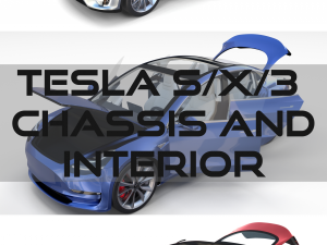 2017 tesla s-x-3 collection w chassis and interior 3Dモデル