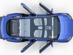 2017 tesla s-x-3 collection w chassis and interior 3D Model