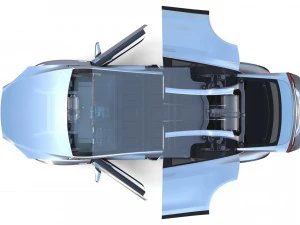 2017 tesla s-x-3 collection w chassis and interior 3D Model