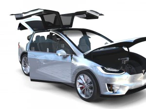 2017 tesla s-x-3 collection w chassis and interior 3D Model