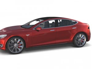 2017 tesla s-x-3 collection w chassis and interior 3D Model