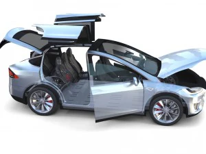 2017 tesla s-x-3 collection w chassis and interior 3D Model