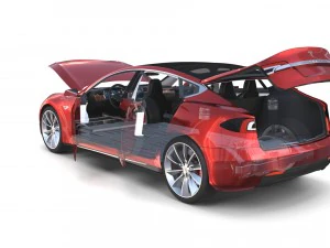 2017 tesla s-x-3 collection w chassis and interior 3D Model