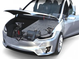 2017 tesla s-x-3 collection w chassis and interior 3D Model