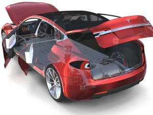 2017 tesla s-x-3 collection w chassis and interior 3D Model