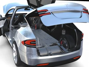 2017 tesla s-x-3 collection w chassis and interior 3D Model