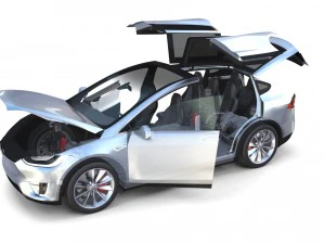 2017 tesla s-x-3 collection w chassis and interior 3D Model