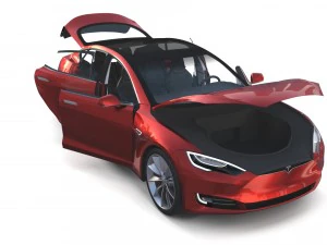 2017 tesla s-x-3 collection w chassis and interior 3D Model