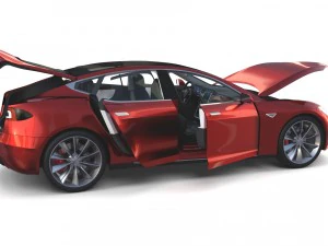 2017 tesla s-x-3 collection w chassis and interior 3D Model
